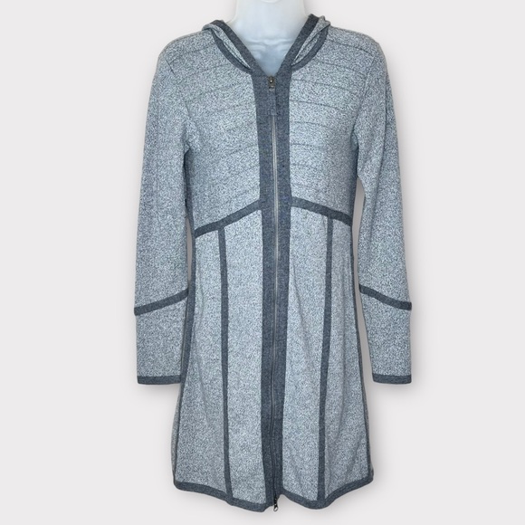 Title nine Dresses & Skirts - TITLE NINE gray hooded merino wool blend full zip sweater dress size small